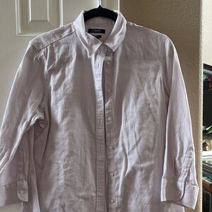 Chaps Women’s small poka-dot white, red, blue Button-Down Shirt